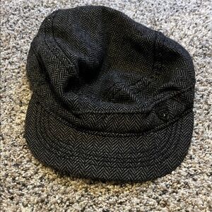 Black Affliction Herringbone Newsboy Cap